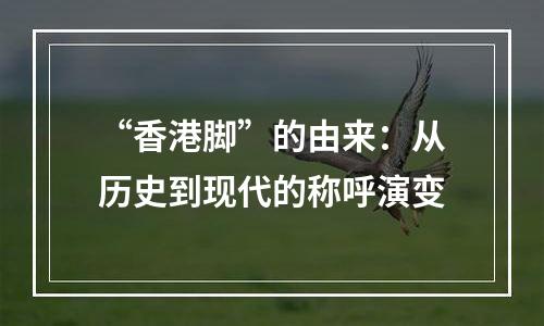 “香港脚”的由来：从历史到现代的称呼演变