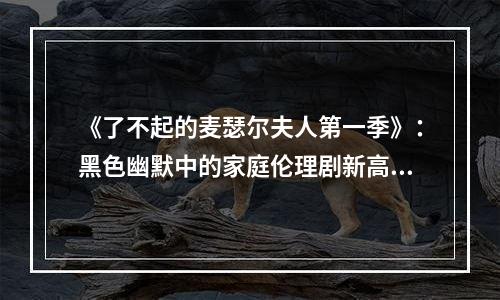 《了不起的麦瑟尔夫人第一季》：黑色幽默中的家庭伦理剧新高度