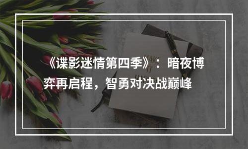 《谍影迷情第四季》：暗夜博弈再启程，智勇对决战巅峰