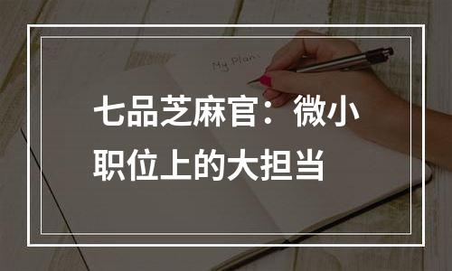 七品芝麻官：微小职位上的大担当
