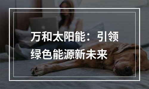 万和太阳能：引领绿色能源新未来