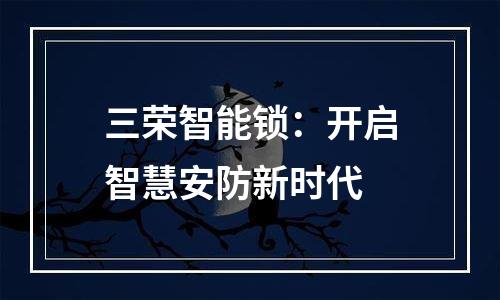三荣智能锁：开启智慧安防新时代
