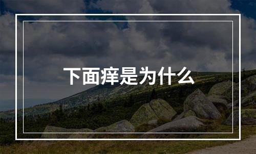 下面痒是为什么