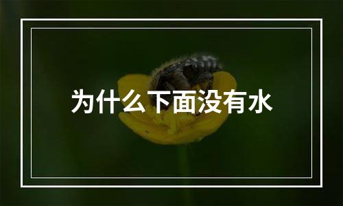 为什么下面没有水