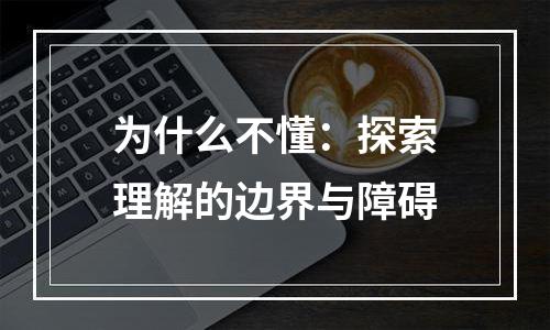为什么不懂：探索理解的边界与障碍
