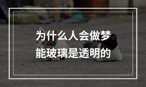 为什么人会做梦能玻璃是透明的