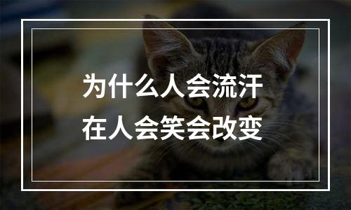 为什么人会流汗 在人会笑会改变