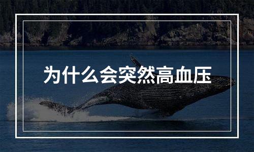 为什么会突然高血压