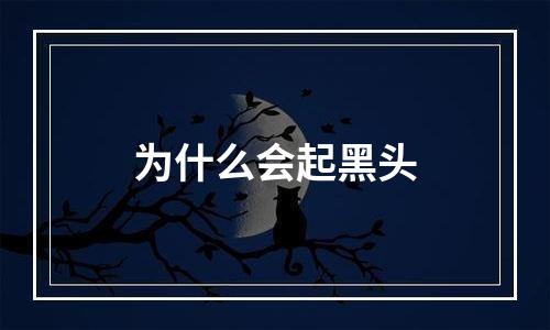 为什么会起黑头