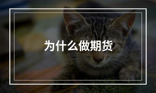 为什么做期货