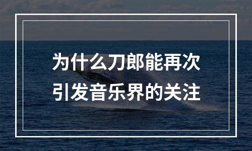 为什么刀郎能再次引发音乐界的关注