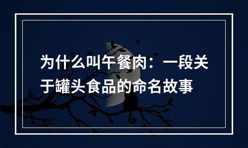 为什么叫午餐肉：一段关于罐头食品的命名故事
