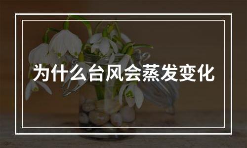 为什么台风会蒸发变化