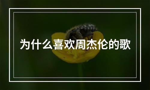为什么喜欢周杰伦的歌