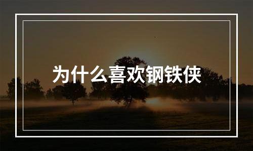 为什么喜欢钢铁侠