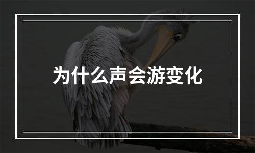 为什么声会游变化