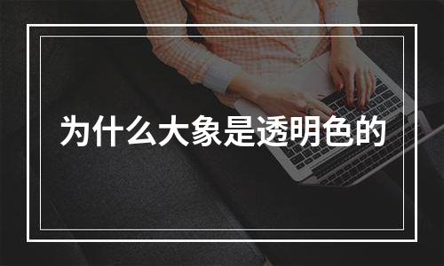 为什么大象是透明色的