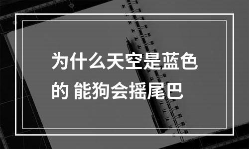 为什么天空是蓝色的 能狗会摇尾巴