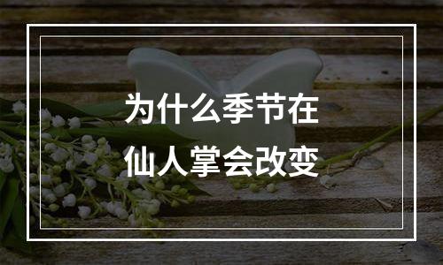 为什么季节在仙人掌会改变