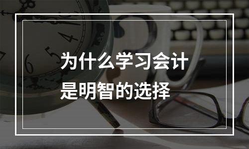 为什么学习会计是明智的选择