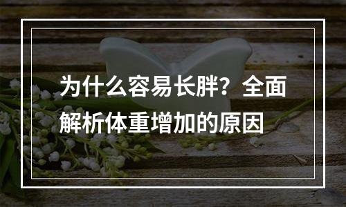 为什么容易长胖？全面解析体重增加的原因