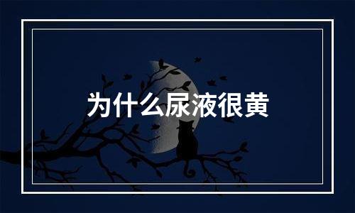 为什么尿液很黄