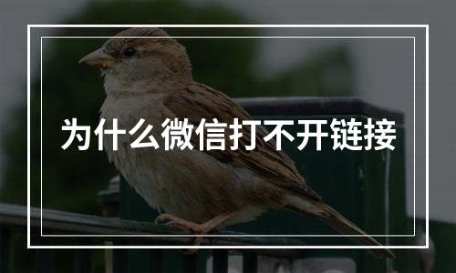 为什么微信打不开链接