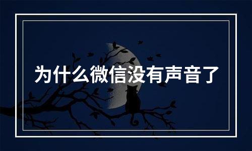 为什么微信没有声音了