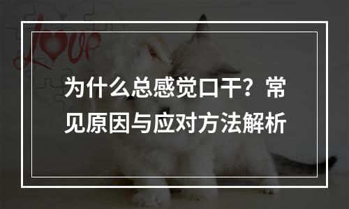 为什么总感觉口干？常见原因与应对方法解析