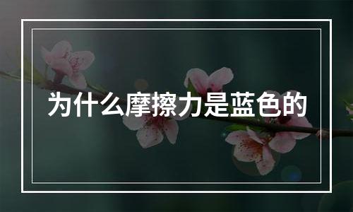 为什么摩擦力是蓝色的