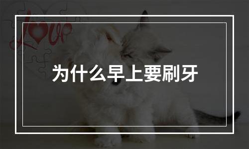 为什么早上要刷牙