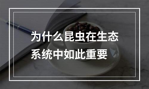 为什么昆虫在生态系统中如此重要