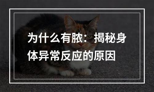 为什么有脓：揭秘身体异常反应的原因