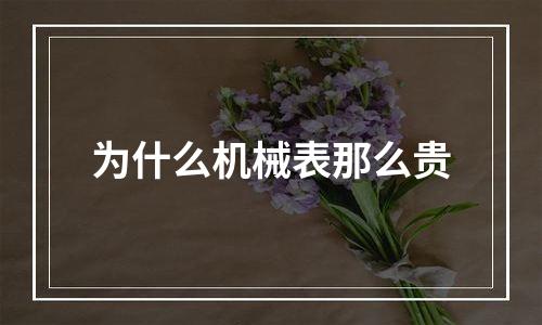 为什么机械表那么贵