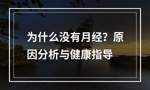 为什么没有月经？原因分析与健康指导