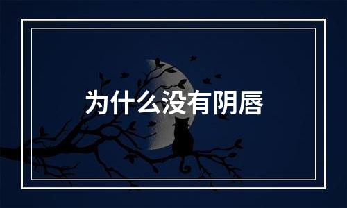 为什么没有阴唇