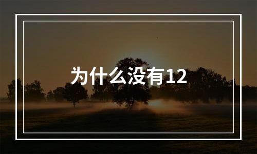 为什么没有12