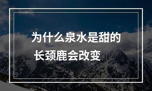 为什么泉水是甜的 长颈鹿会改变