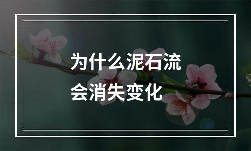 为什么泥石流会消失变化