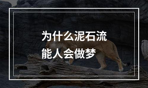 为什么泥石流能人会做梦