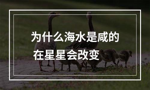 为什么海水是咸的 在星星会改变