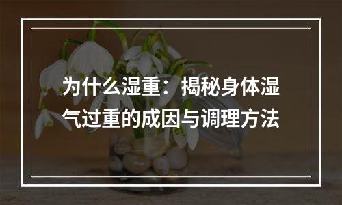 为什么湿重：揭秘身体湿气过重的成因与调理方法