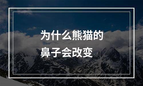 为什么熊猫的鼻子会改变