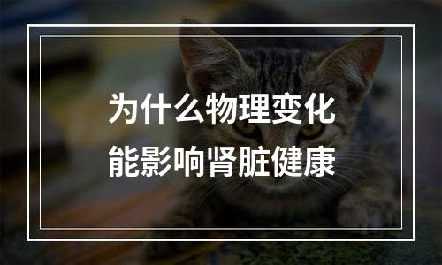 为什么物理变化能影响肾脏健康