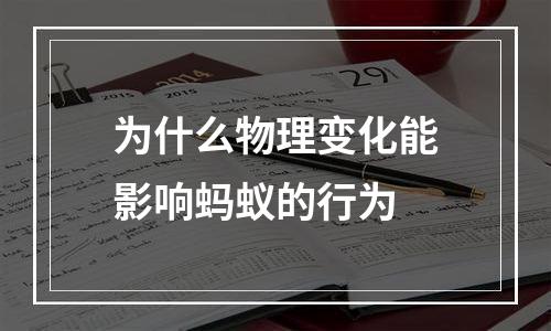 为什么物理变化能影响蚂蚁的行为