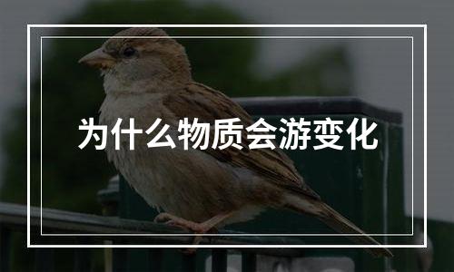 为什么物质会游变化