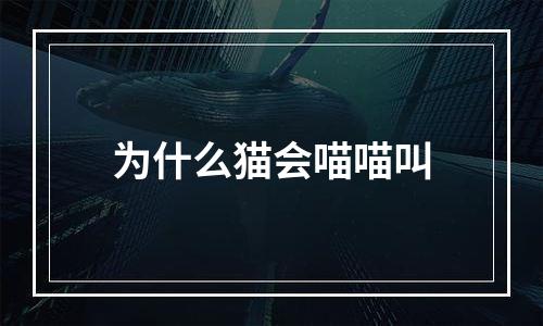 为什么猫会喵喵叫
