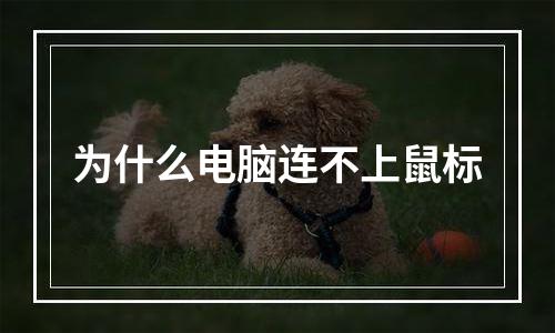 为什么电脑连不上鼠标