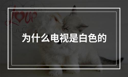 为什么电视是白色的