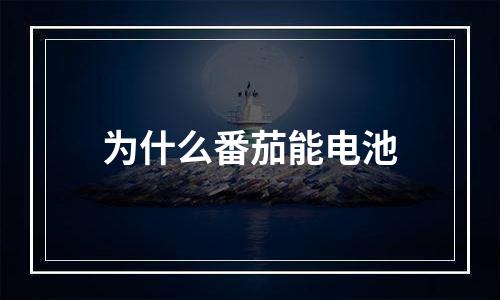 为什么番茄能电池
